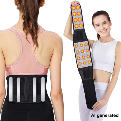 Lumbar Back Support Brace Self-Heating Breathable Lower Back Support Belt for Men Women Sciatica Herniated Disc Scoliosis Pain Relief