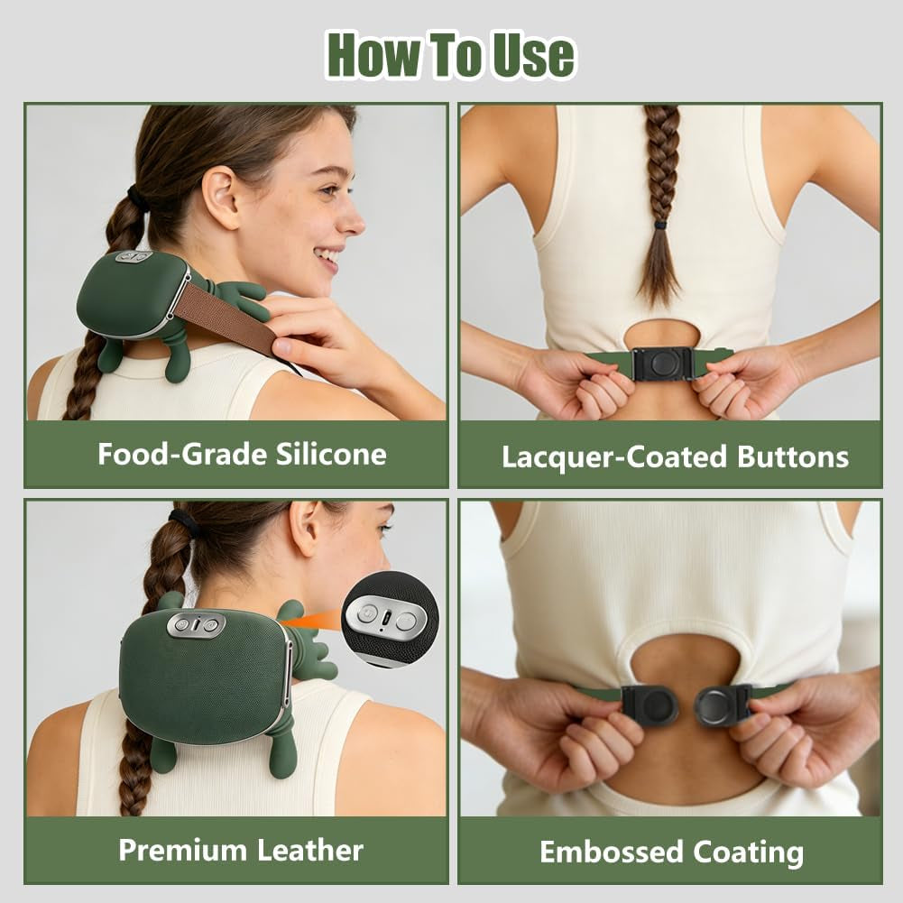 2026 New Electric Shiatsu Neck and Back Massager, Neck Massager with Heat, Shoulder Massager, 3 Intensity Levels + 2 Heat Settings, 4D Kneading Massage, Simulates a Real Palm Massage for Comfort