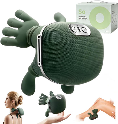 2026 New Electric Shiatsu Neck and Back Massager, Neck Massager with Heat, Shoulder Massager, 3 Intensity Levels + 2 Heat Settings, 4D Kneading Massage, Simulates a Real Palm Massage for Comfort