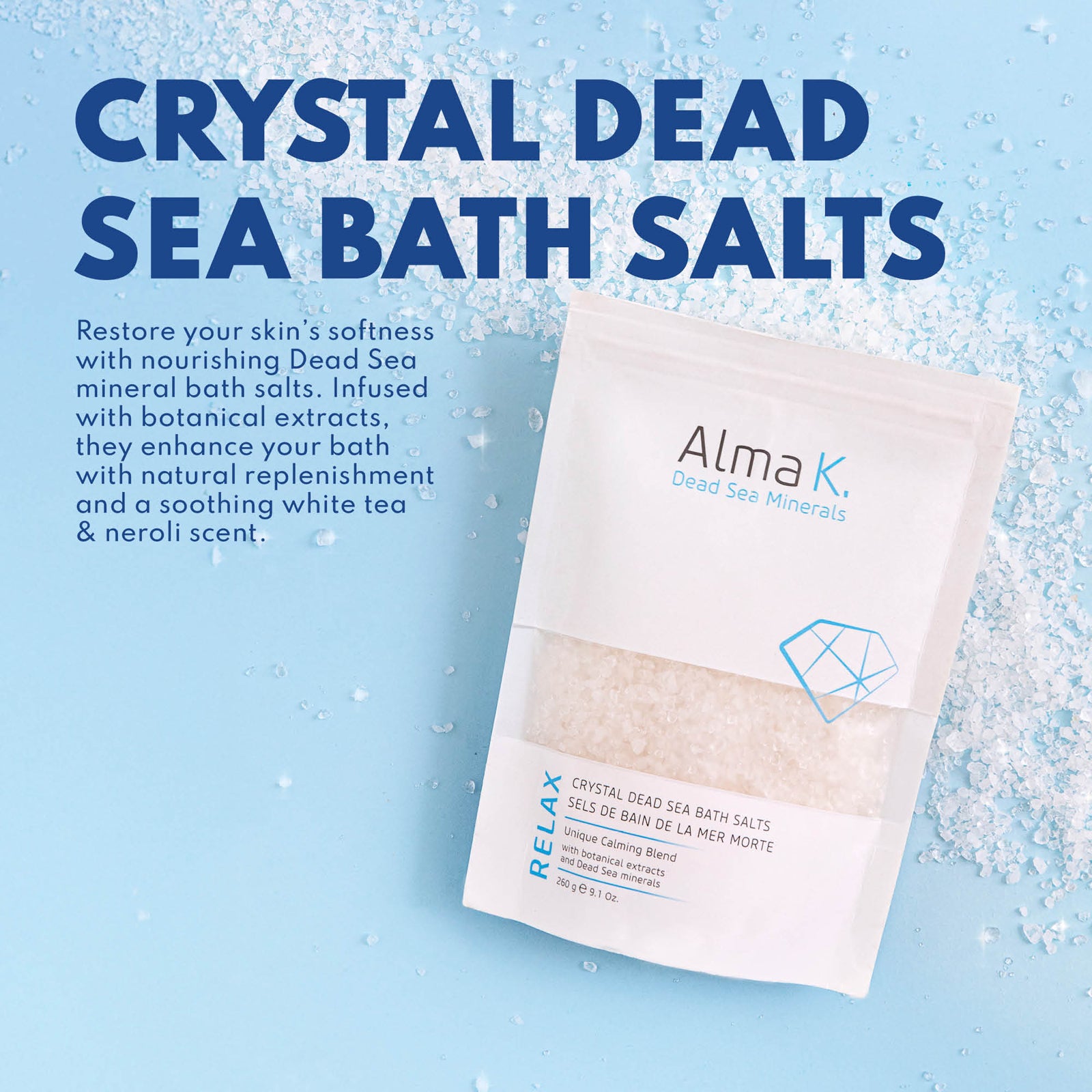 Crystal Dead Sea Bath Salts, Bath Soak, 9.1 Oz