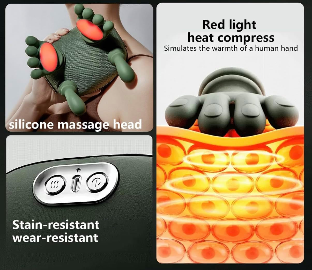 4D Wireless Neck Shoulder Massager - Upgraded 5 Mode-Massage System, Extended Battery, Bpa-Free, Vegan Leather Strap - Deep Tissue Massage- Portable Shiatsu Massager - Dual Heat